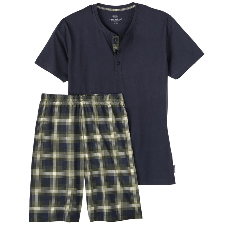 Ceceba Shorty Übergrößen Knopfleiste navy/kariert