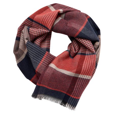 CasaModa Schal rost-navy-grau kariert