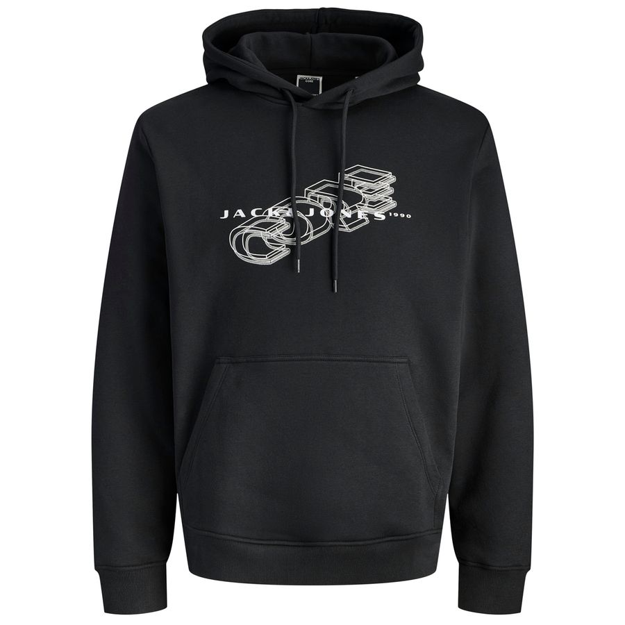 Jack&Jones Übergrößen Hoodie schwarz Print JCOFUSION