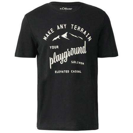 s.Oliver Übergrößen T-Shirt schwarz Frontprint s.Oliver Übergrößen T-Shirt schwarz Frontprint