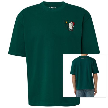 s.Oliver Übergrößen T-Shirt grün Peanuts™-Stickerei s.Oliver Übergrößen T-Shirt grün Peanuts™-Stickerei
