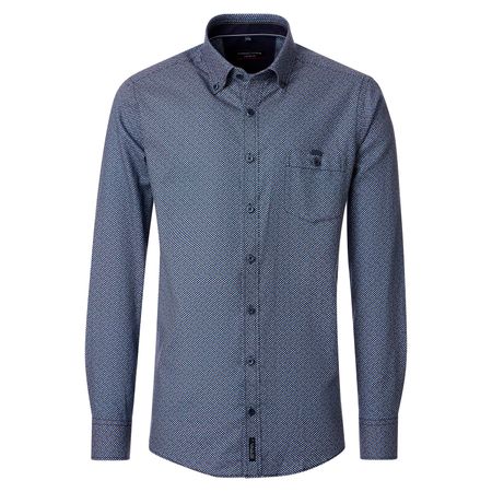 CasaModa Langarmhemd XXL navy-beige-oliv gemustert