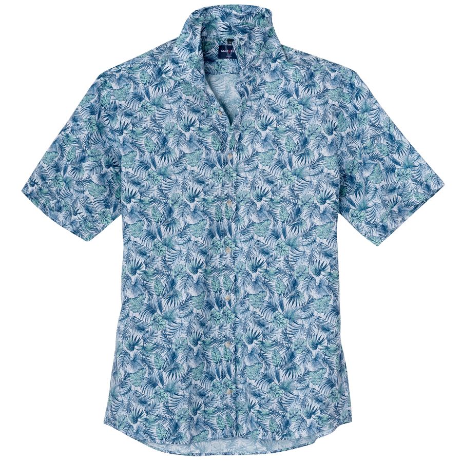 Marvelis Übergrößen Kurzarmhemd blau-mint floral