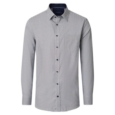 CasaModa XXL Langarmhemd navy-braun-oliv Muster