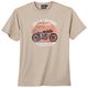 North Latitude Übergröße T-Shirt beige Motorradprint