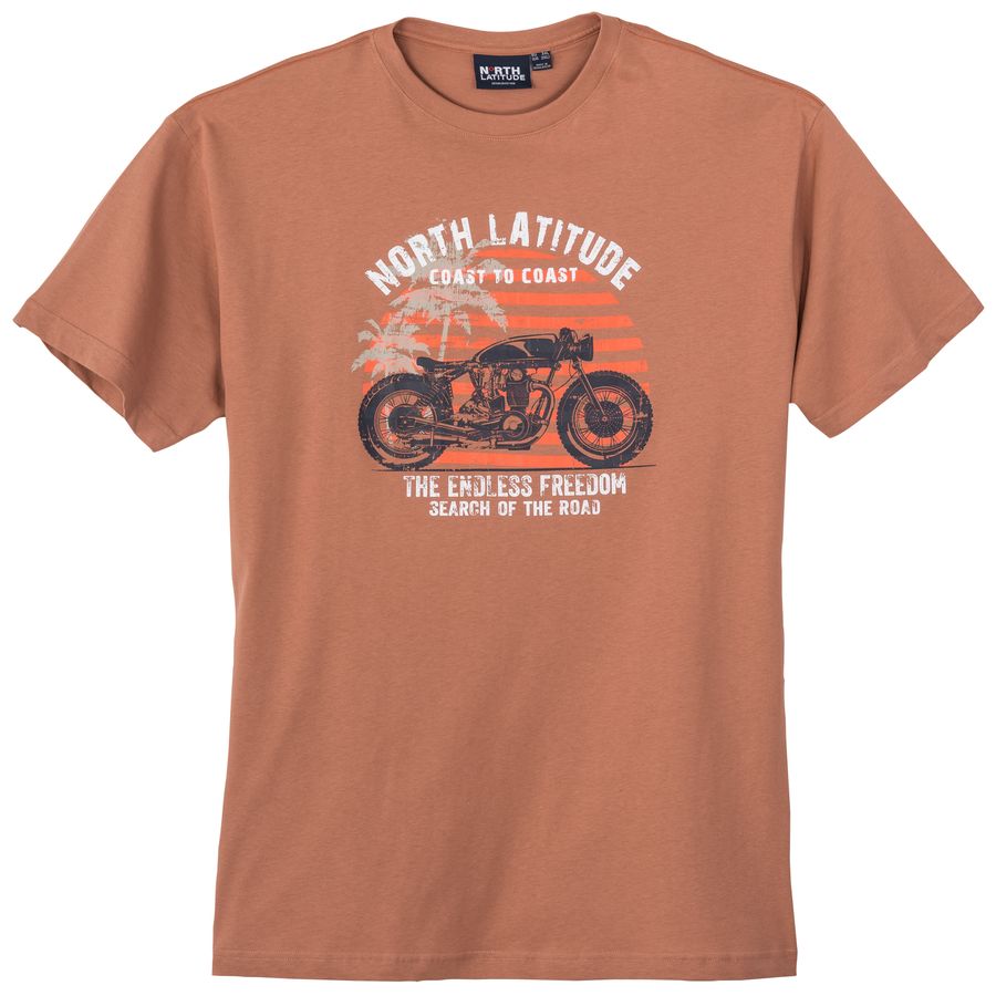 North Latitude Übergröße T-Shirt terra Motorradprint