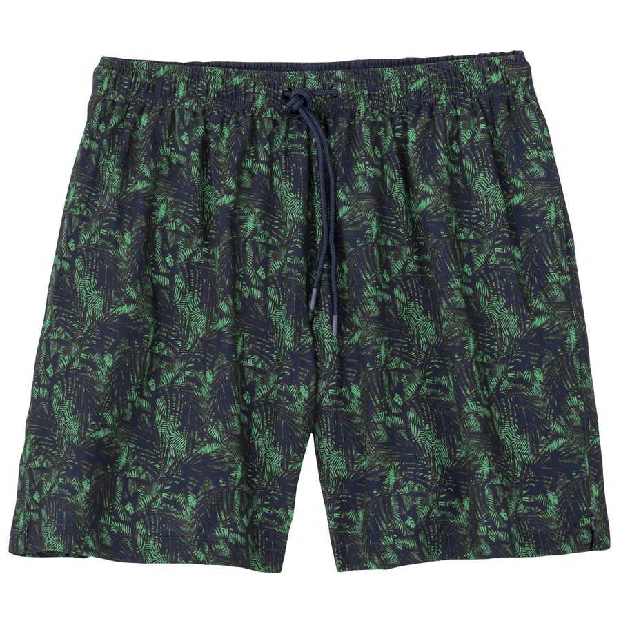 North Latitude Übergröße Badeshorts grün-navy Muster