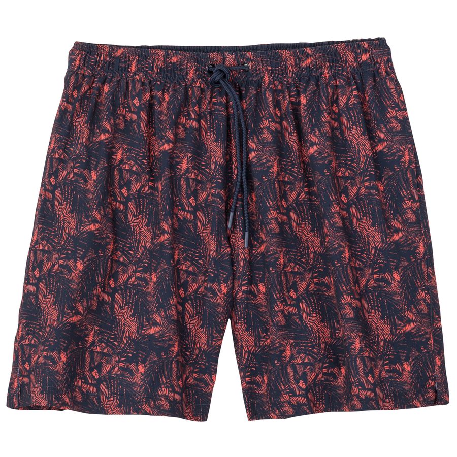 North Latitude Übergröße Badeshorts rot-navy Muster