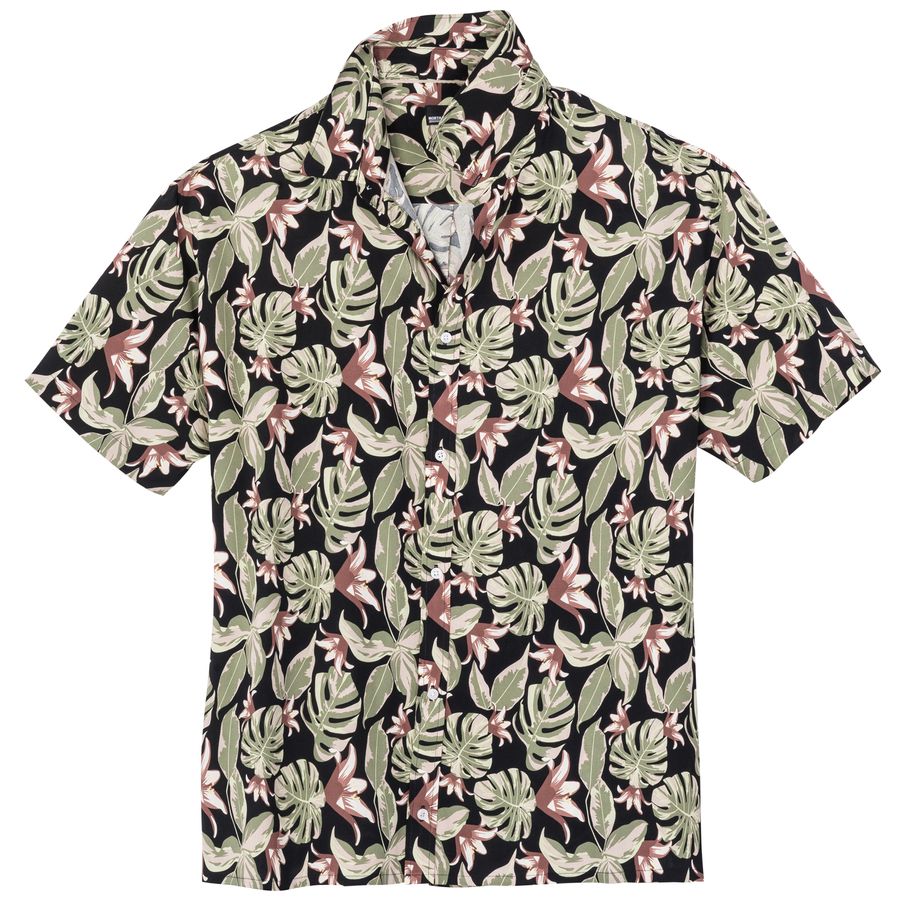 North Latitude Hawaiihemd XXL floral oliv-schwarz