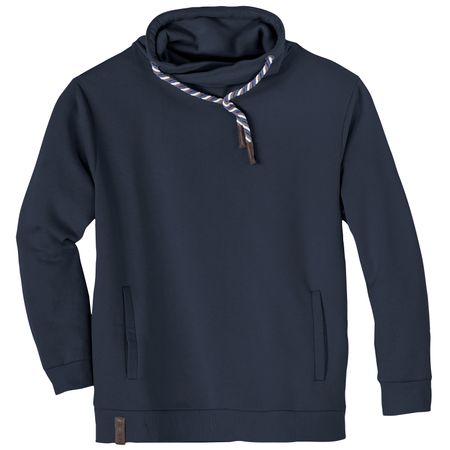 Ragman Übergrößen Sweatshirt navy Schlauchkragen