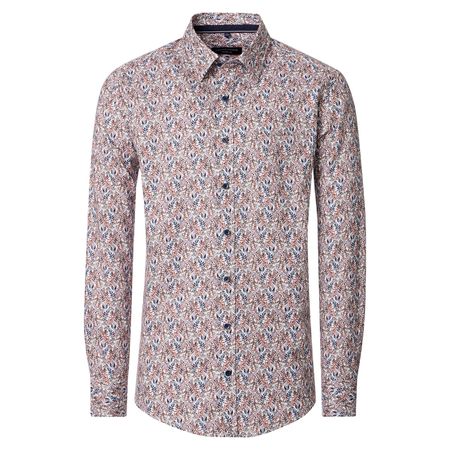 CasaModa Langarmhemd XXL rost-blau-weiß Floralprint