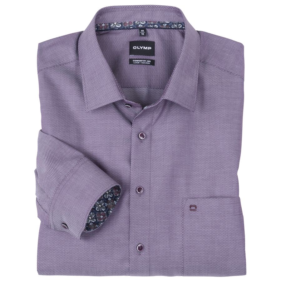 Olymp Übergrößen Langarmhemd pflaume bügelfrei