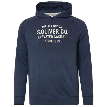 s.Oliver Übergrößen Hoodie jeansblau Logoprint