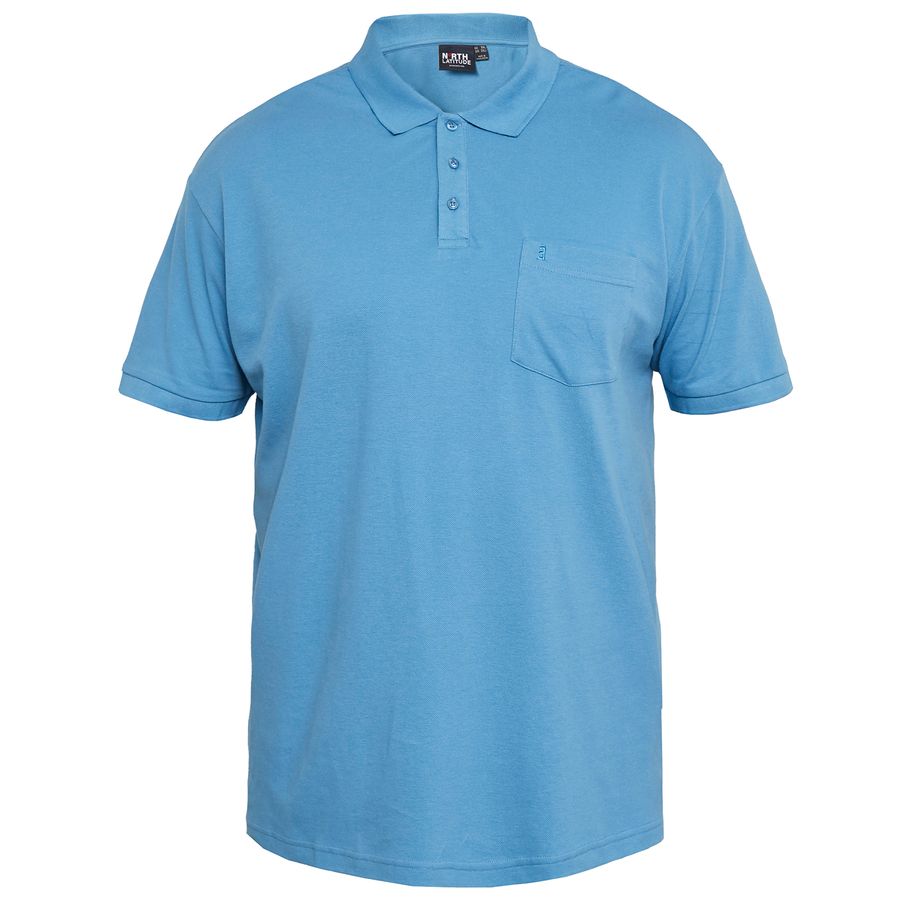 North Latitude Übergrößen Basic-Poloshirt hellblau