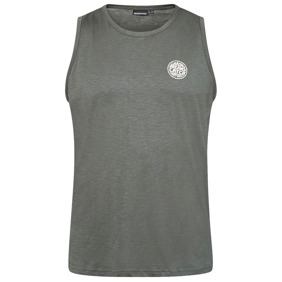 North Latitude Übergröße Tanktop graugrün Brustprint