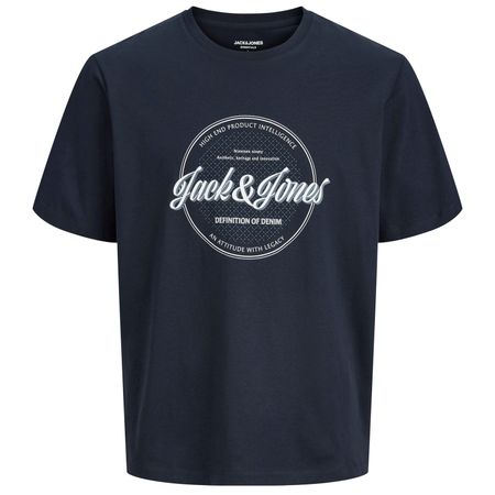 Jack&Jones Übergröße T-Shirt navy Logoprint JJEDOVER