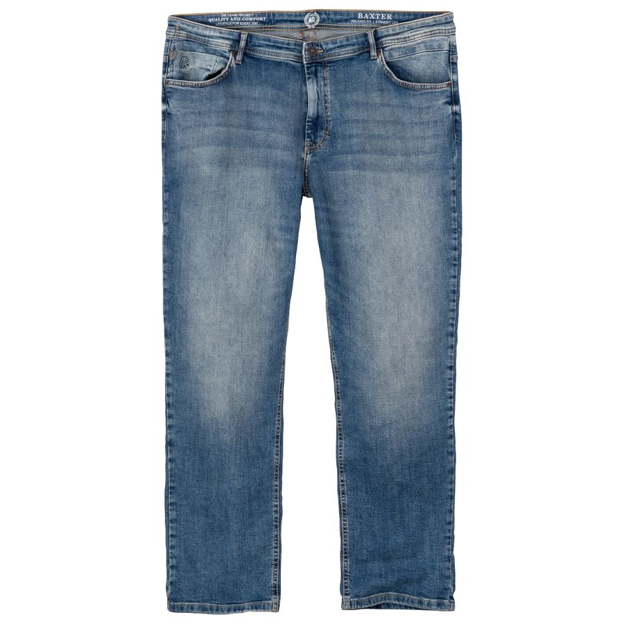 Lerros XXL Stretch-Jeans mid blue used wash Baxter