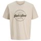 Jack&Jones Übergrößen T-Shirt Print beige JJEDOVER Jack&Jones Übergrößen T-Shirt Print beige JJEDOVER