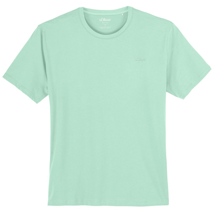 s.Oliver Übergrößen mintgrün Basic-T-Shirt Rundhals