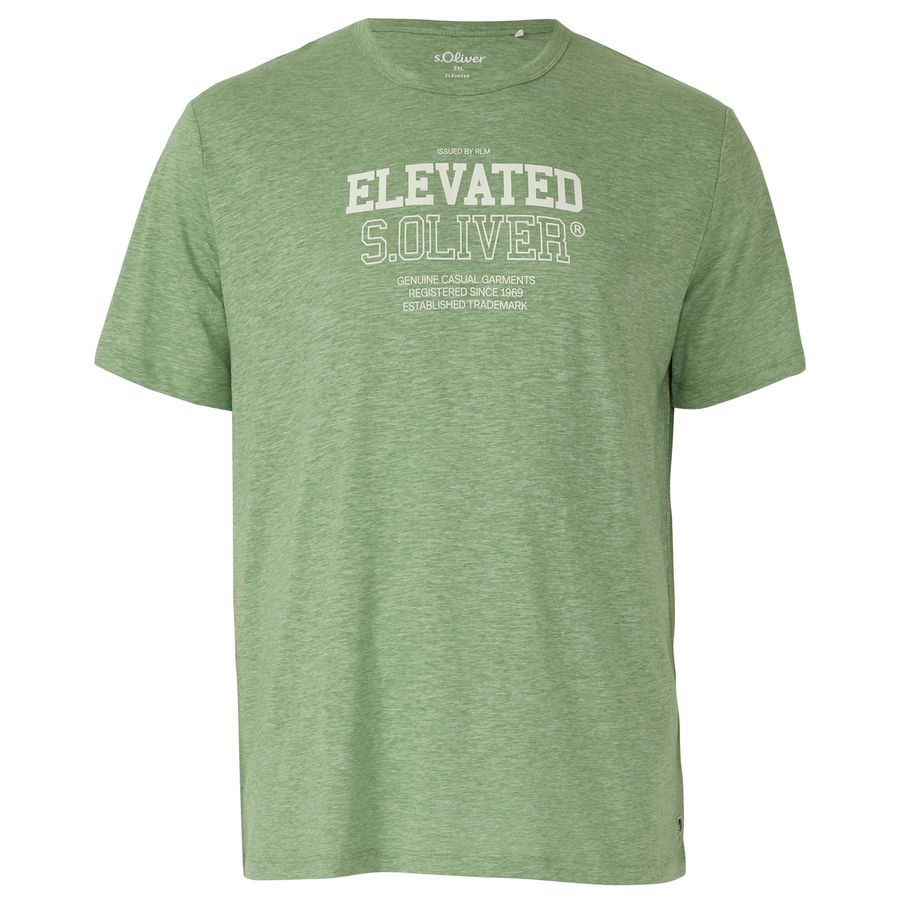 s.Oliver Übergrößen T-Shirt hellgrün melange Print