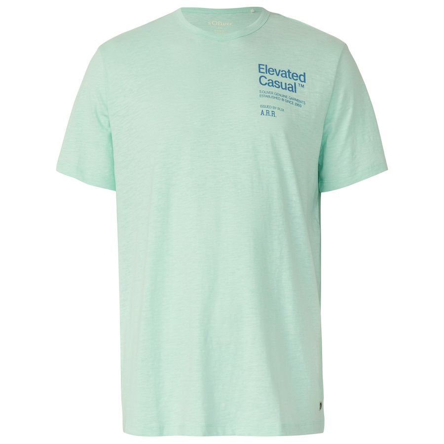 s.Oliver Übergrößen T-Shirt mintgrün melange Print