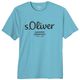 s.Oliver Übergrößen T-Shirt hellblau Logoprint