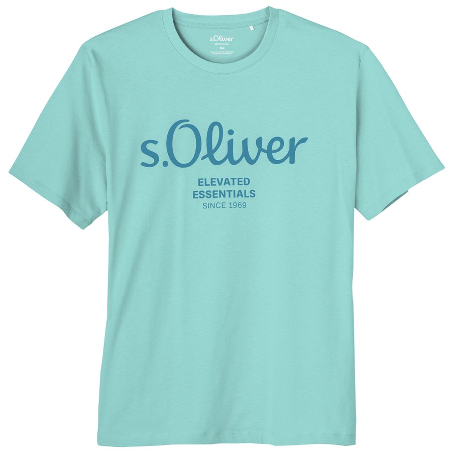 s.Oliver Übergrößen T-Shirt mintgrün Logoprint