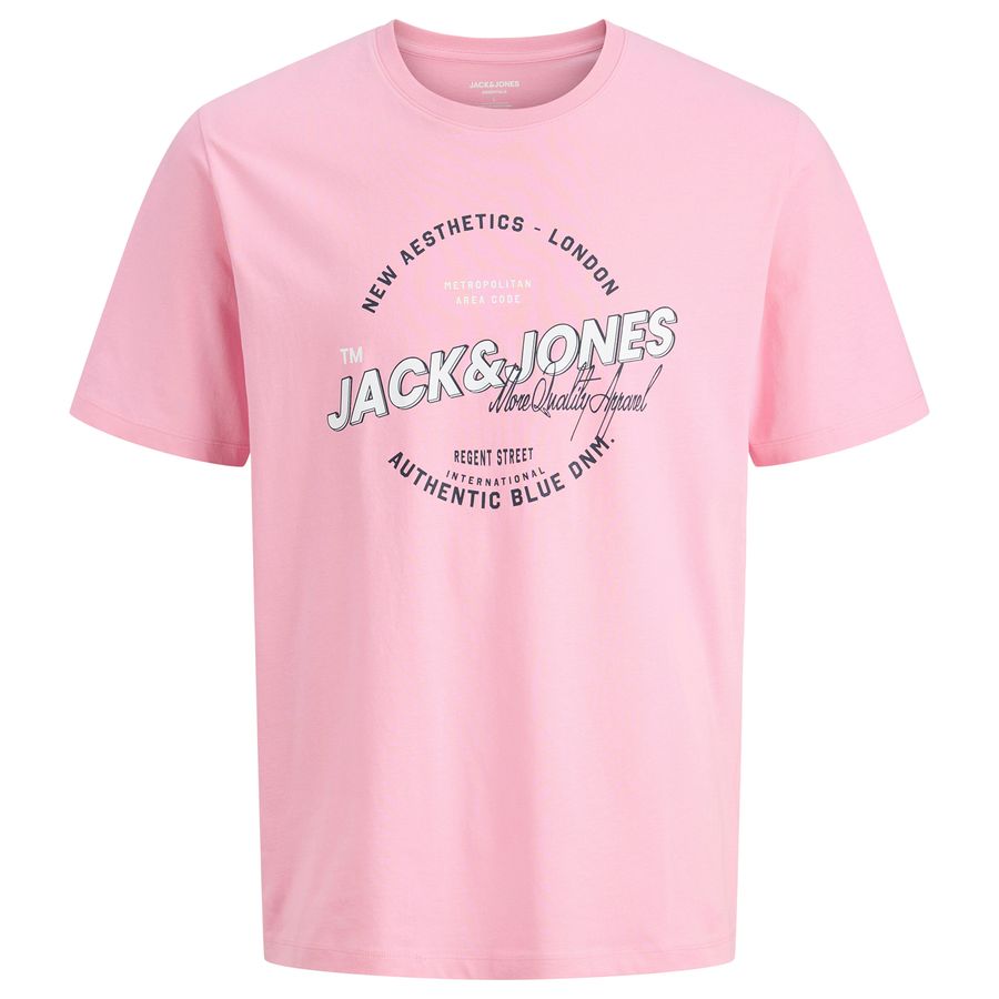 Jack&Jones T-Shirt Übergrößen rosa Logoprint JJELOGO