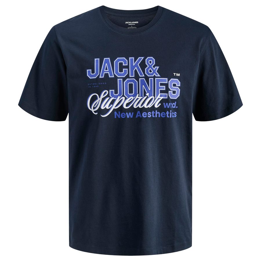 Jack&Jones T-Shirt navy Übergrößen Logoprint JJELOGO