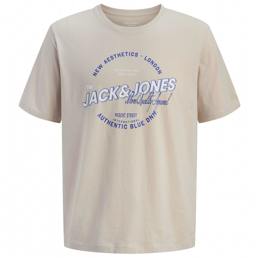 Jack&Jones T-Shirt beige Übergrößen Logoprint JJELOGO