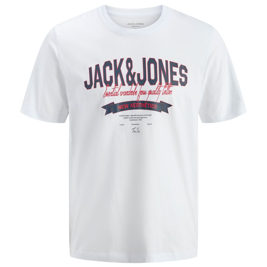 Jack&Jones T-Shirt Übergrößen Logoprint JJELOGO weiß
