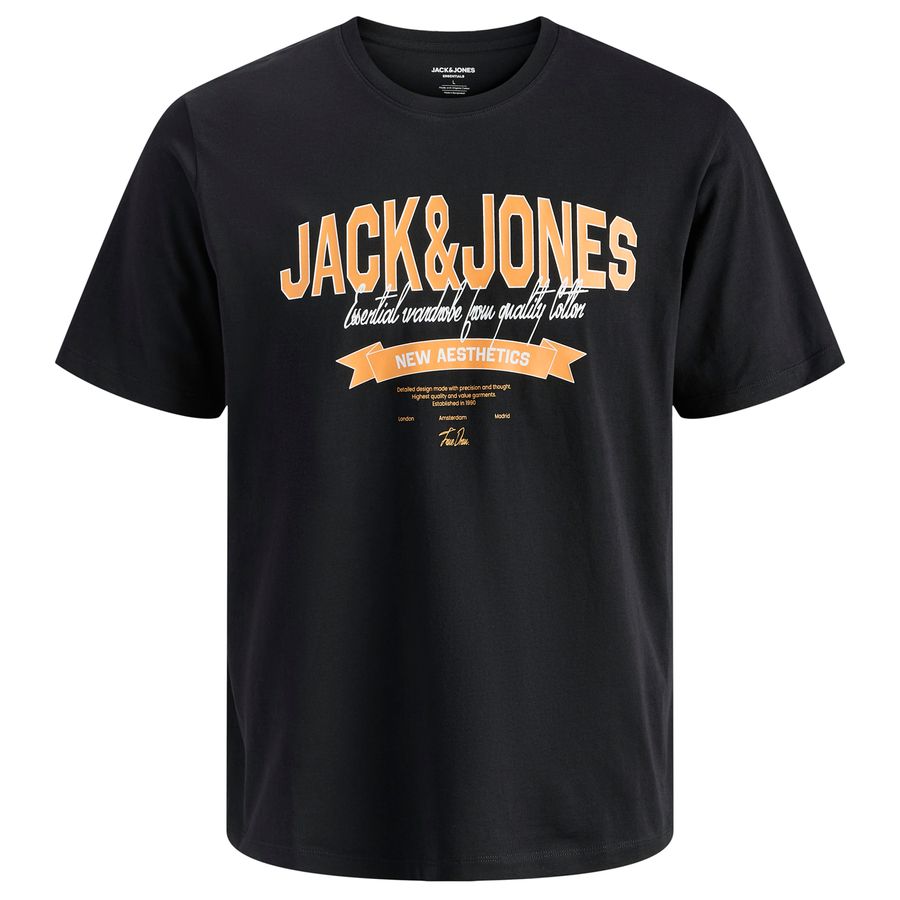 Jack&Jones T-Shirt Übergrößen Logoprint JJELOGO schwarz