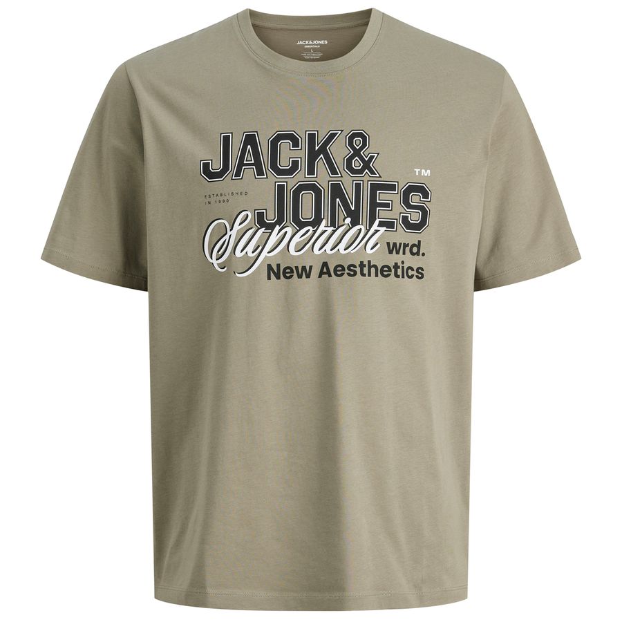 Jack&Jones T-Shirt Übergrößen Logoprint JJELOGO oliv