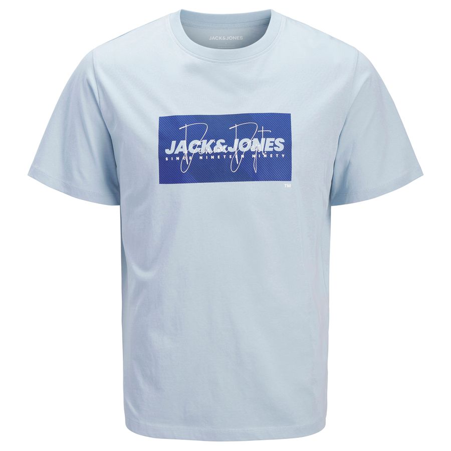 Jack&Jones Übergrößen T-Shirt hellblau JJCOLE Print
