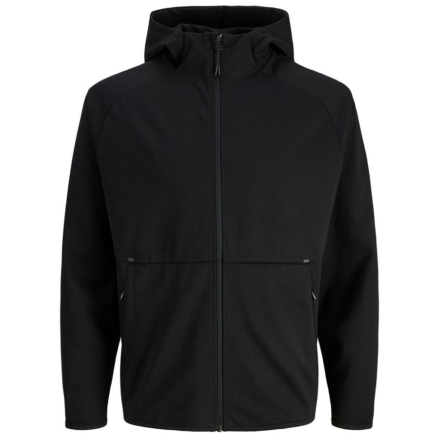 Jack&Jones XXL Stretch-Sweatjacke schwarz JJEBASE