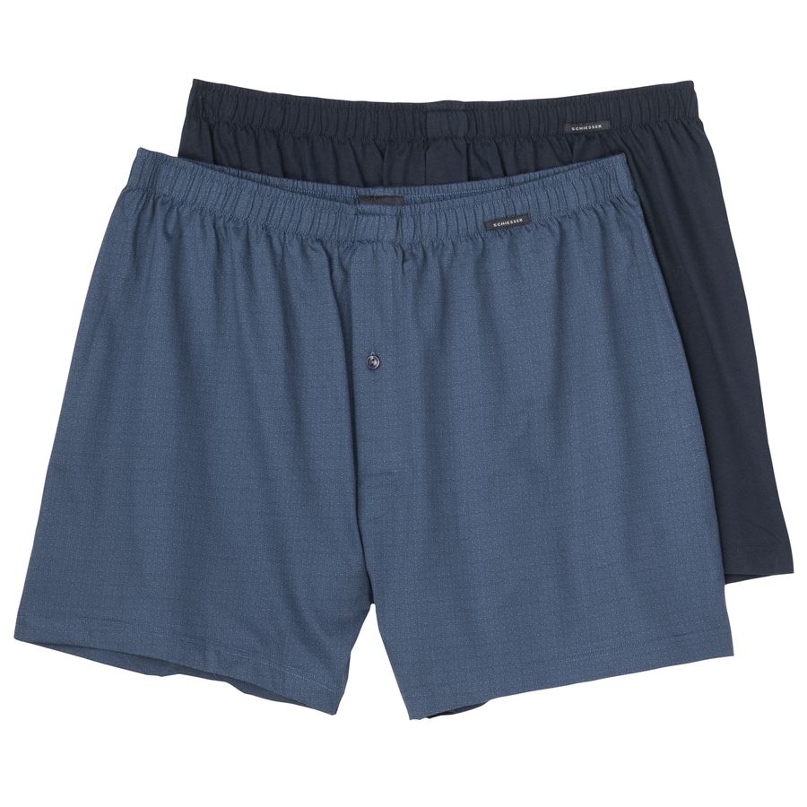 Schiesser Übergröße 2er-Pack Boxershorts navy Muster