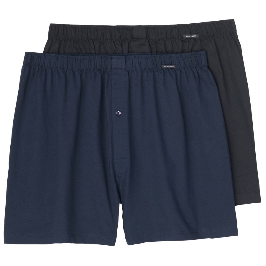 Schiesser XXL 2er-Pack Boxershorts navy/schwarz