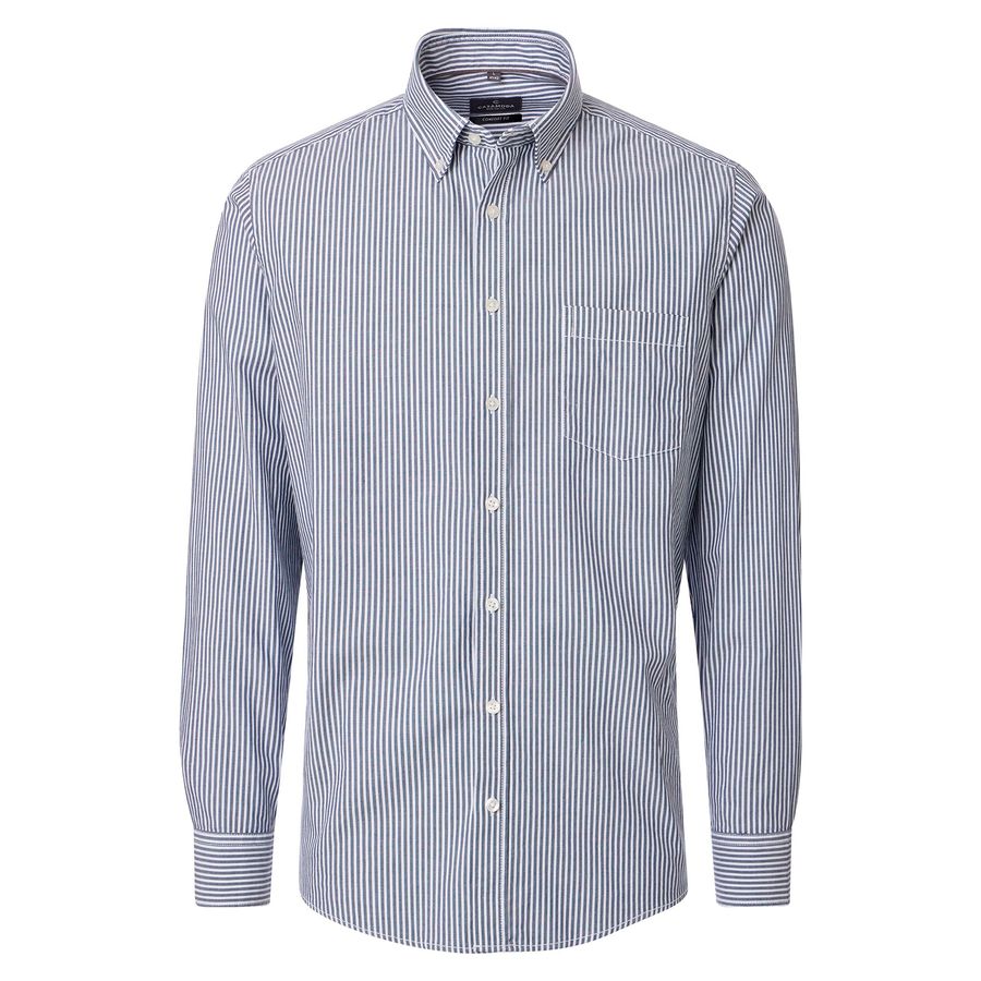 CasaModa Übergrößen Langarmhemd blau-weiß Streifen