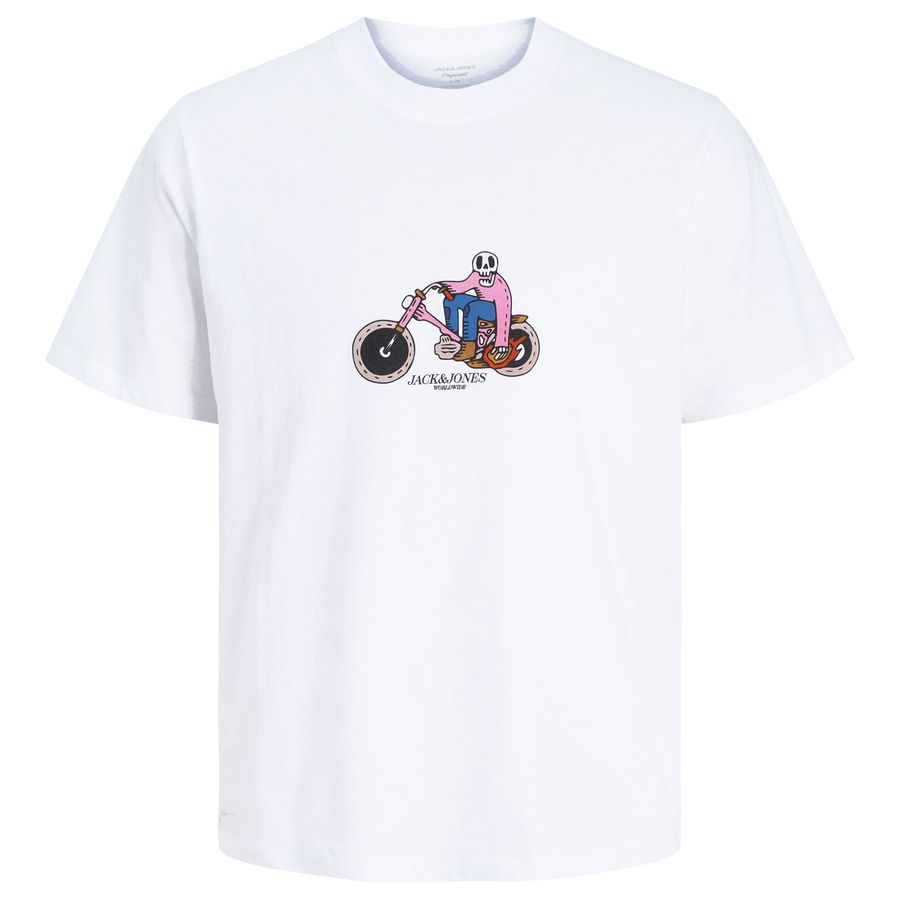 Jack&Jones Übergröße T-Shirt weiß Skull JORCATSKILLS
