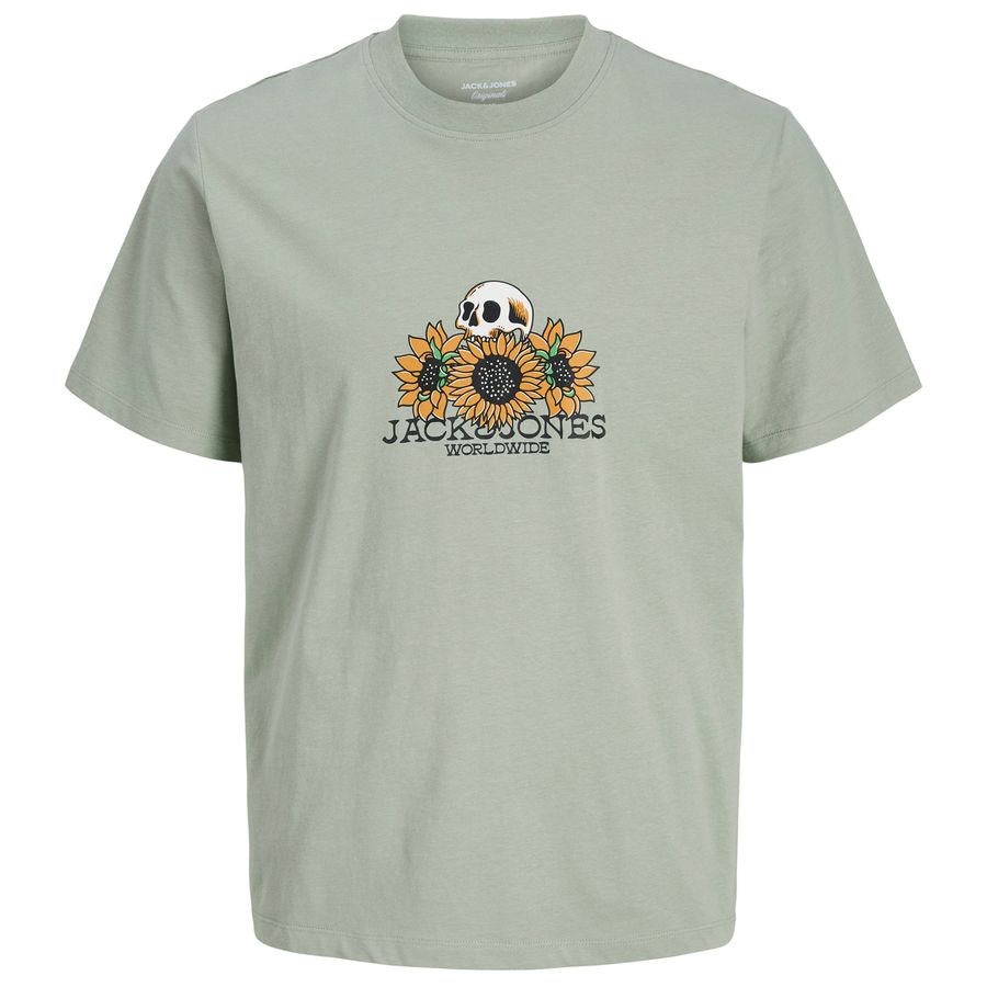 Jack&Jones XXL T-Shirt salbeigrün Skull JORCATSKILLS