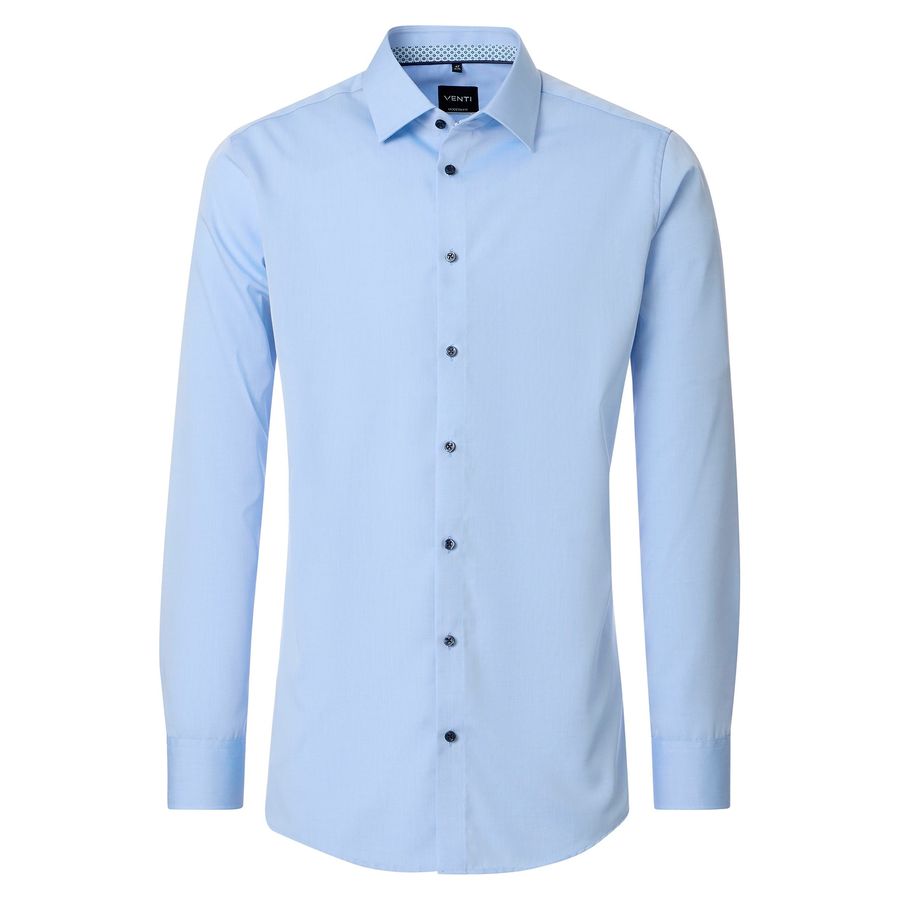 Venti Übergrößen Langarmhemd bügelfrei blau