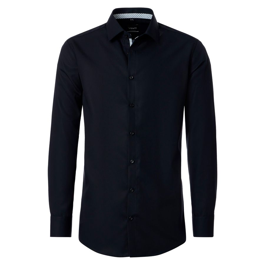 Venti Übergrößen Langarmhemd bügelfrei schwarz