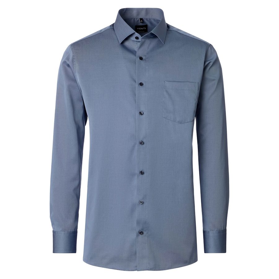 Venti Übergrößen Langarmhemd rauchblau bügelfrei