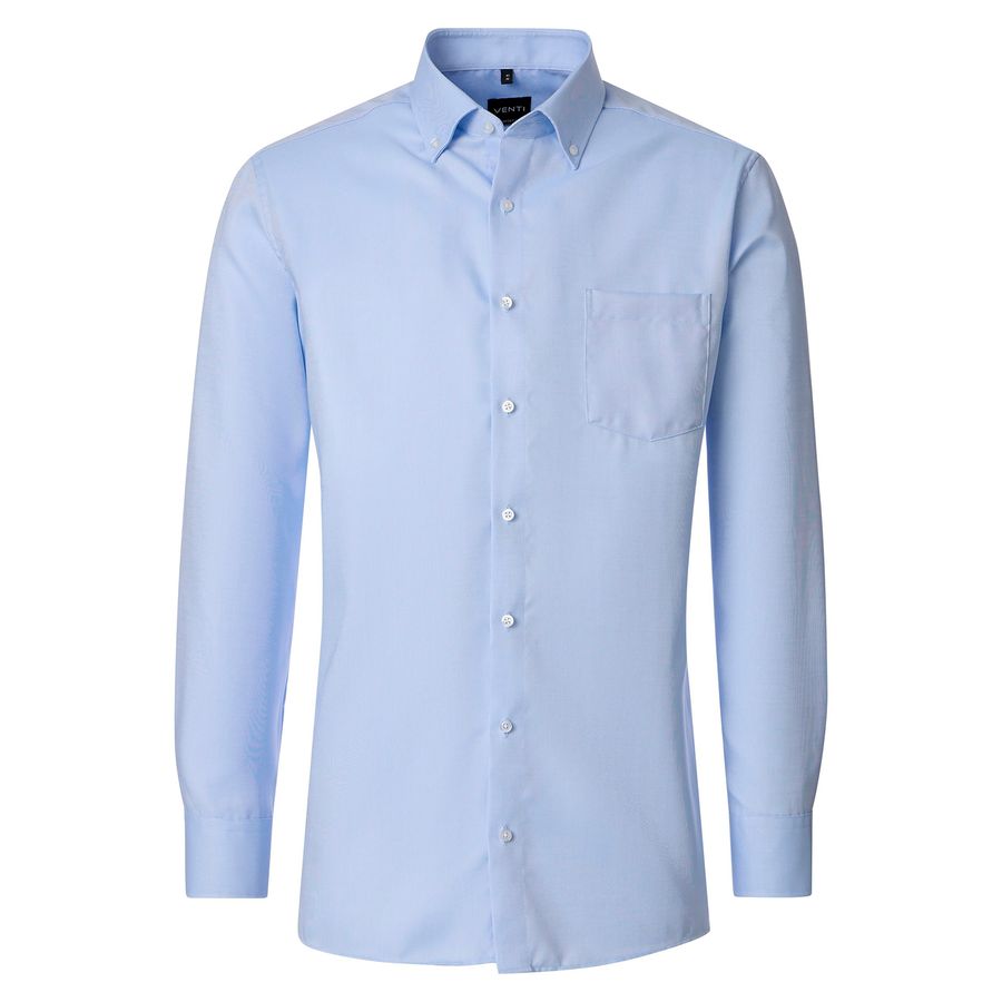 Venti bügelfrei Übergrößen Langarmhemd hellblau