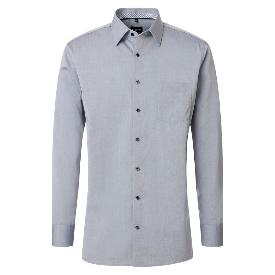 Venti Übergrößen Langarmhemd grau bügelfrei