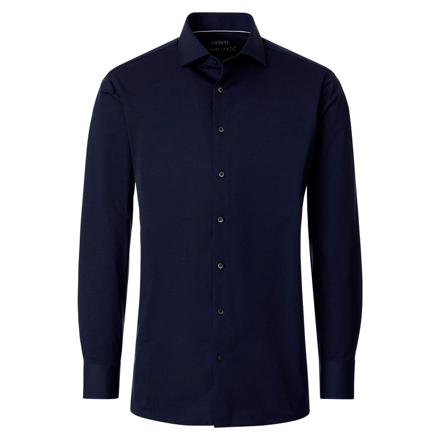 Venti Übergrößen Stretch-Langarmhemd dunkelblau