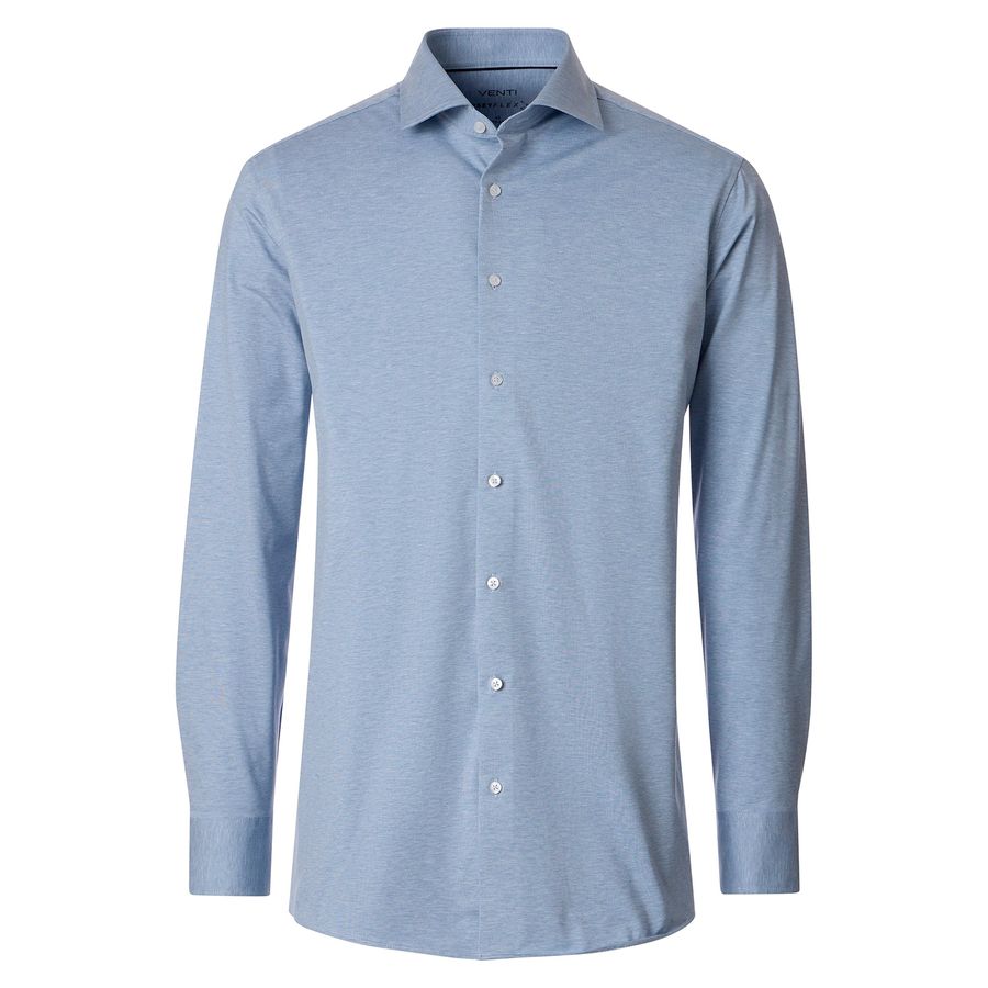 Venti Übergröße Stretch-Langarmhemd blaugrau melange