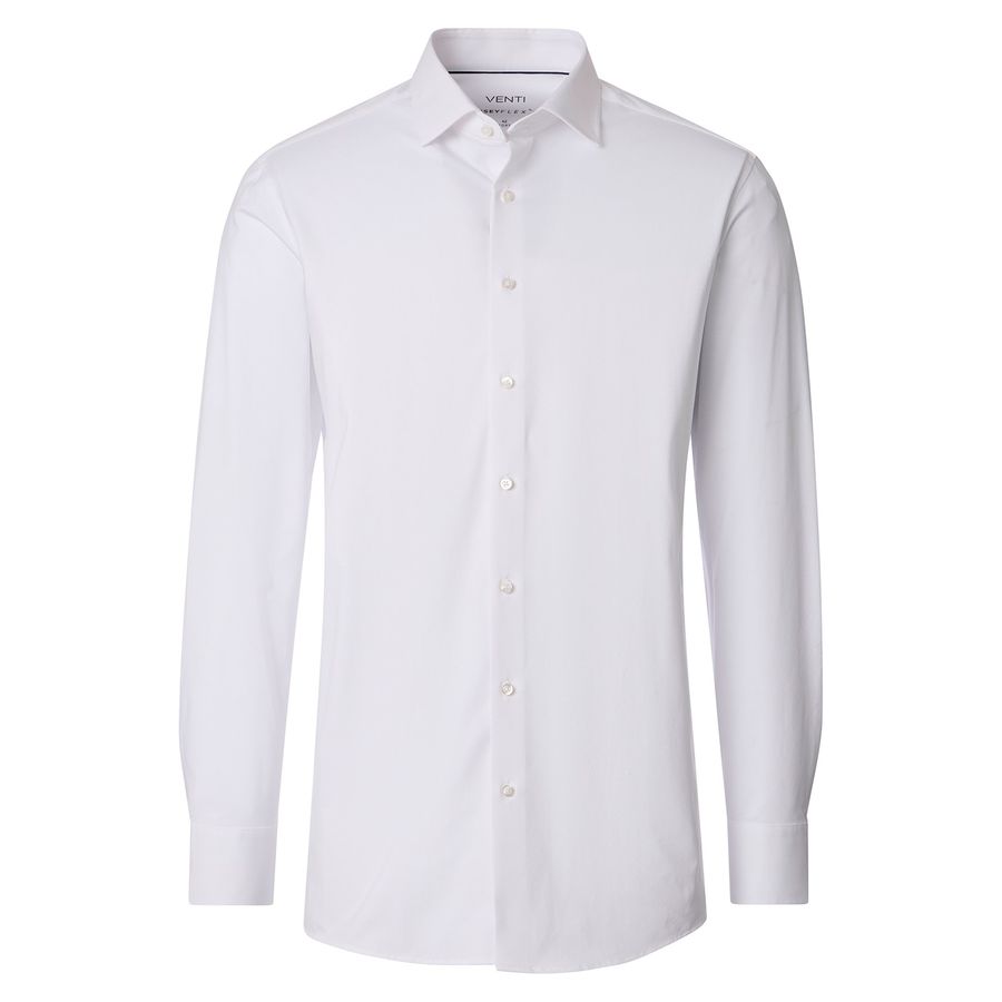 Venti Übergrößen Stretch-Langarmhemd weiß Jersey