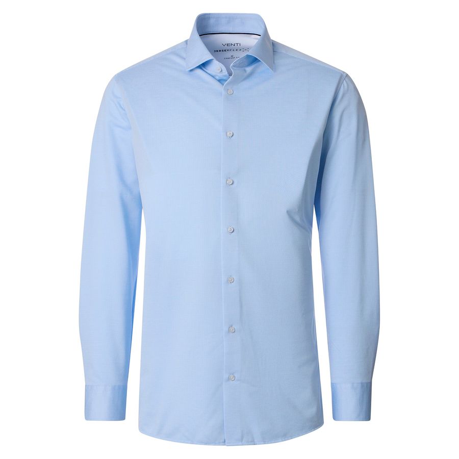 Venti Übergrößen Langarmhemd Struktur hellblau