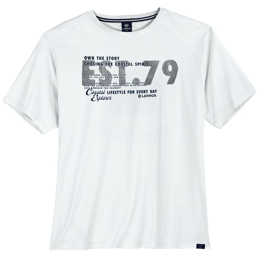 Lerros Übergrößen T-Shirt weiß Frontprint modisch